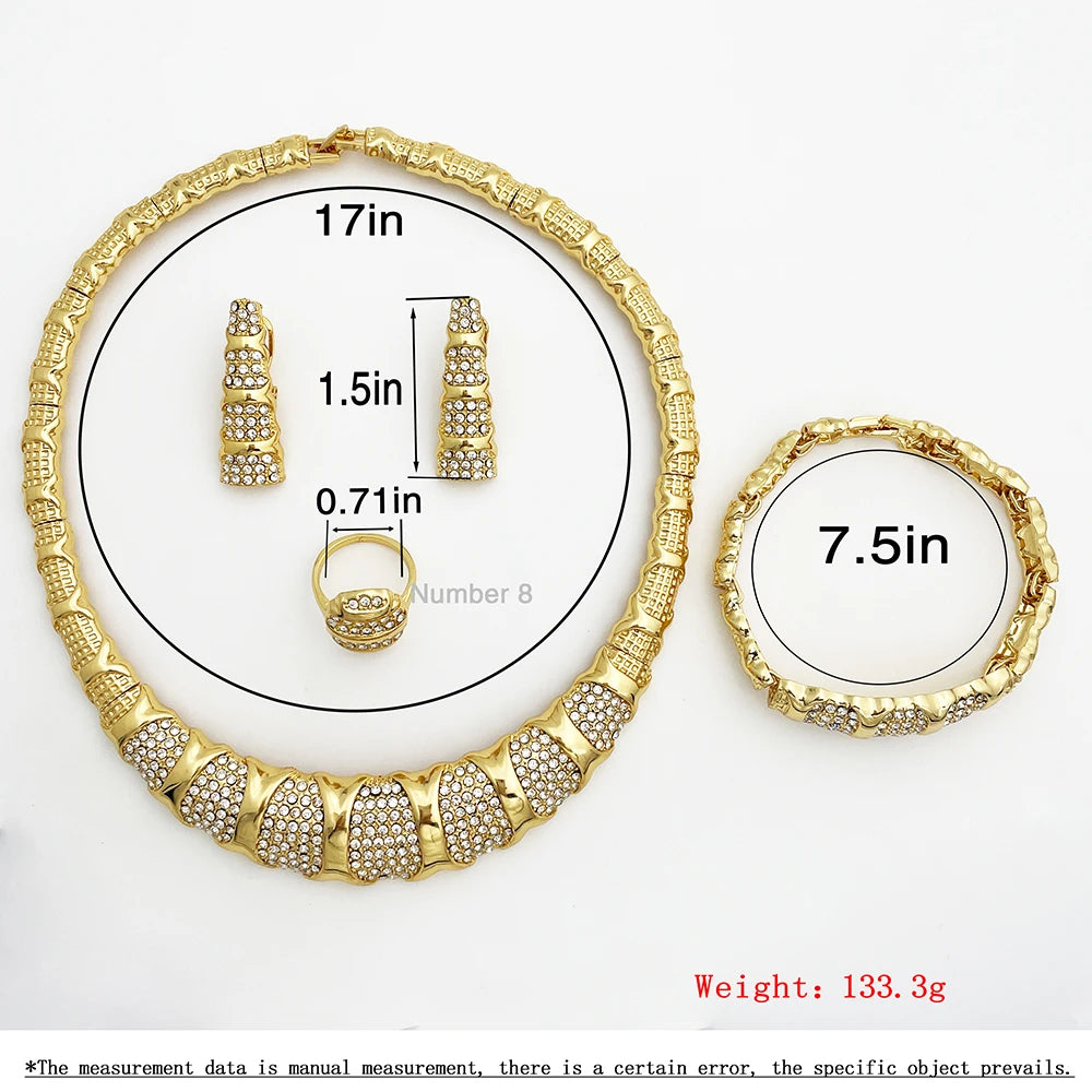 Dubai 18K Gold Plated Luxury 4-Piece Jewelry Set