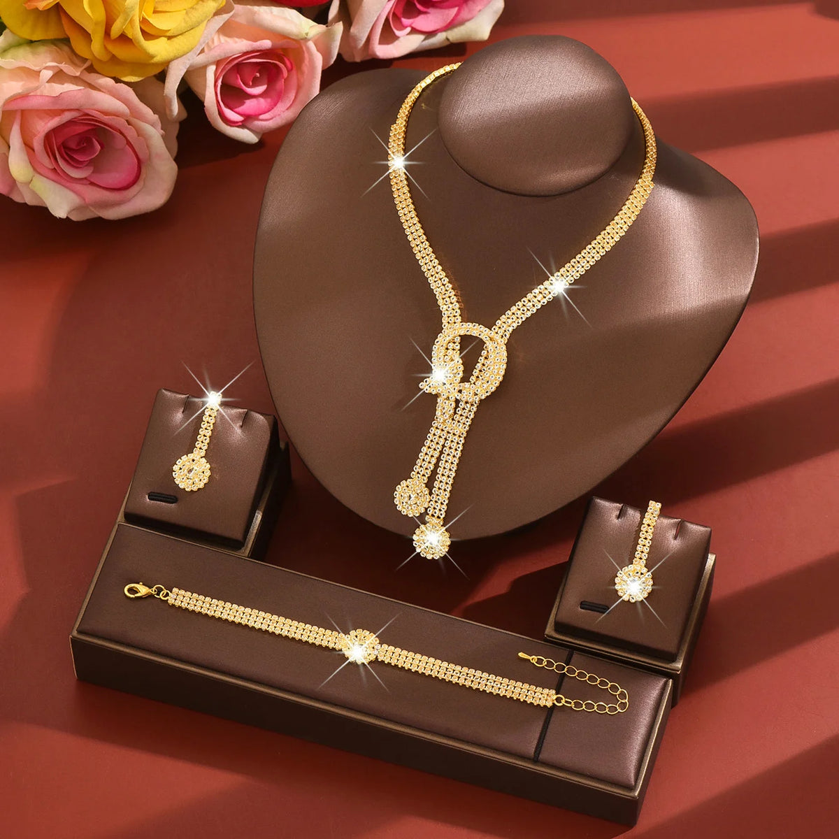 Full Diamond Luxury Bridal Jewelry Set