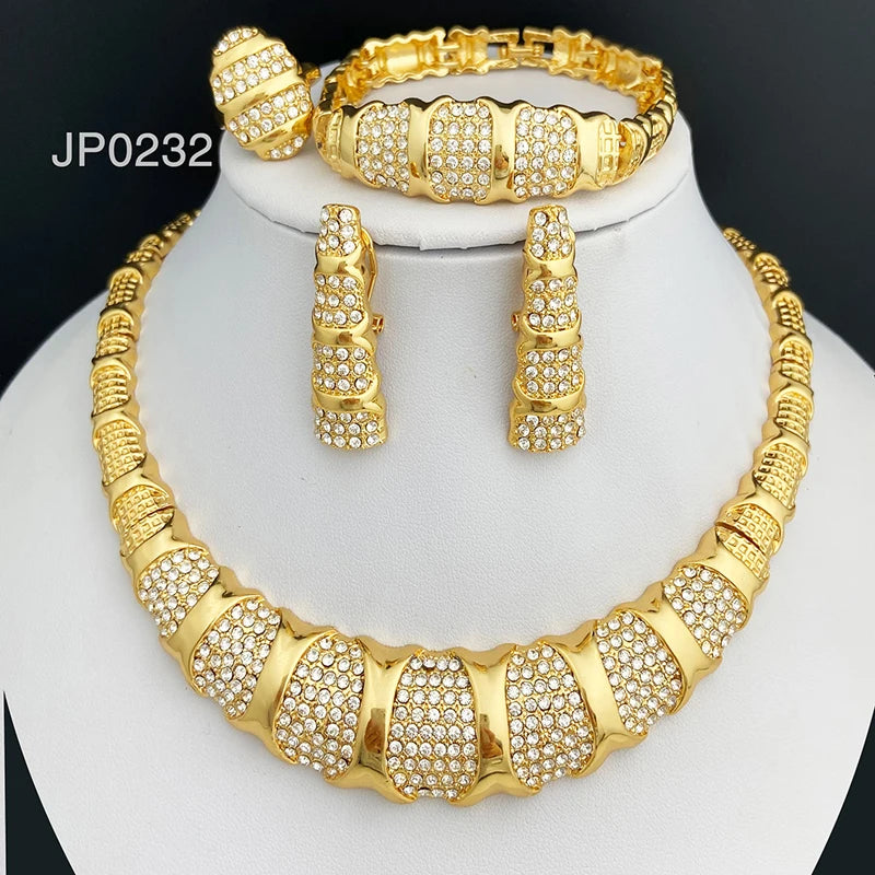Dubai 18K Gold Plated Luxury 4-Piece Jewelry Set