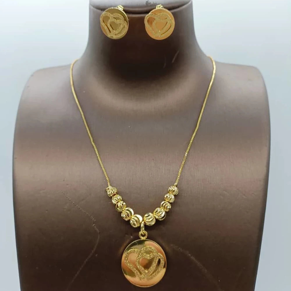 Dubai Gold Plated Earrings & Necklace Set – Vintage Luxury