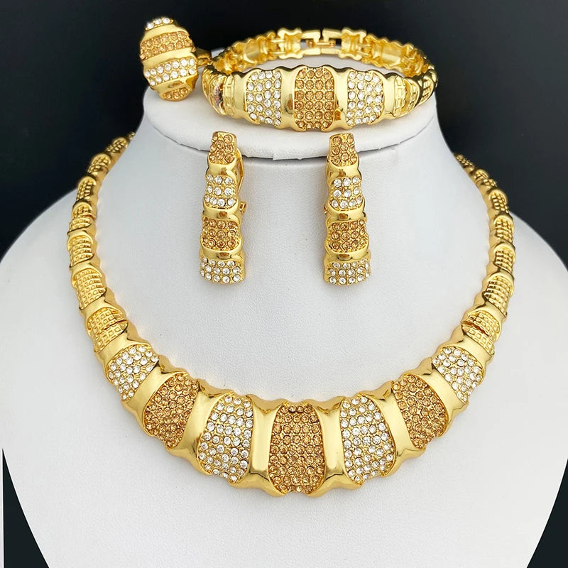 Dubai 18K Gold Plated Luxury 4-Piece Jewelry Set
