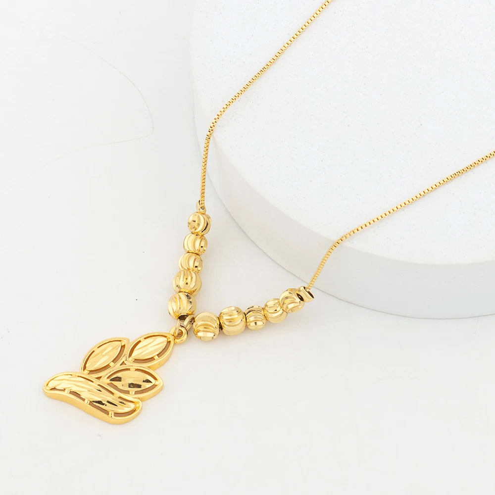 Dubai Gold Plated Earrings & Necklace Set – Vintage Luxury