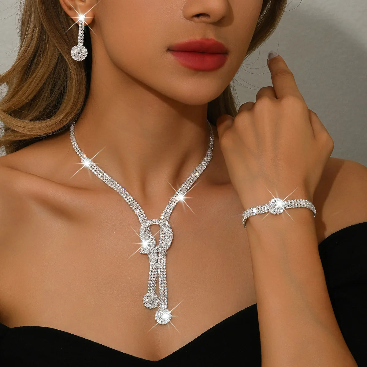 Full Diamond Luxury Bridal Jewelry Set