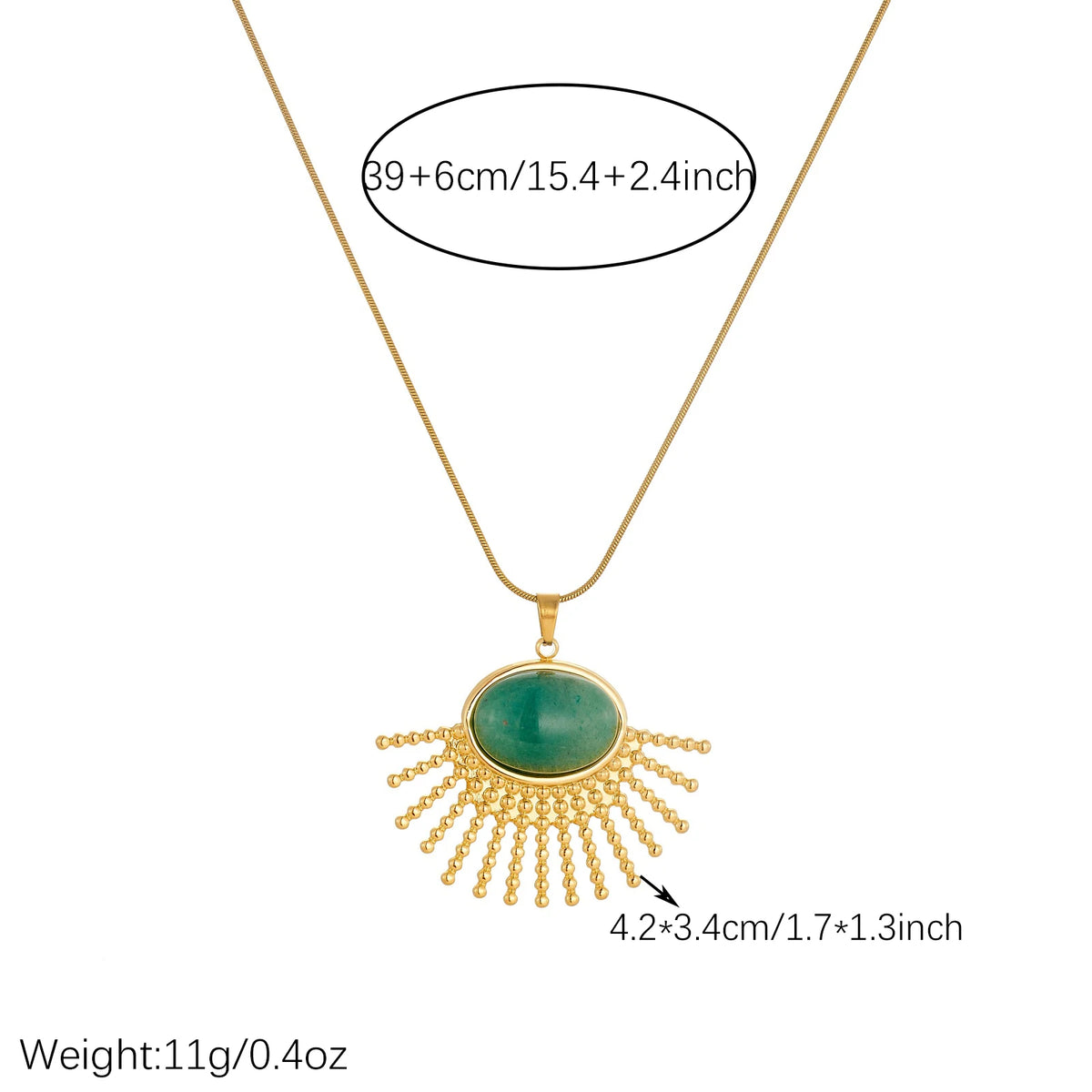 Green Jade Bohemian Pendant Necklace